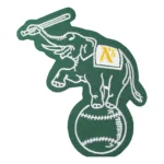 Oakland Athletics Vintage Elephant On Ball Green Iron-on Patch