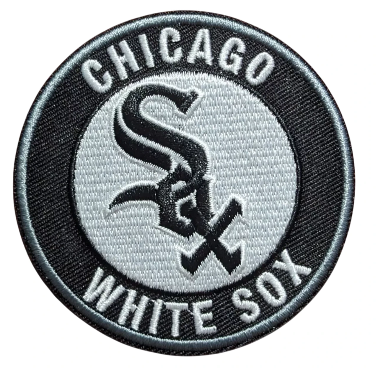 Chicago White Sox Black/White Round Logo Embroidery Patch