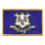 Connecticut Flag Embroidered Golden Border Patch