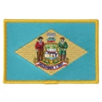 Delaware Flag Embroidered Golden Border Patch
