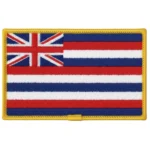 Hawaii Flag Embroidered Golden Border Patch