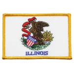 Illinois Flag Embroidered Golden Border Patch
