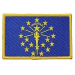 Indiana Flag Embroidered Golden Border Patch