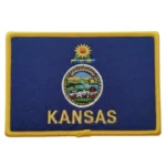 Kansas Flag Embroidered Golden Border Patch