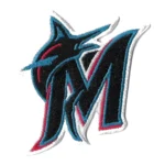 Miami Marlins "M" Black Logo Embroidered Iron-on Patch