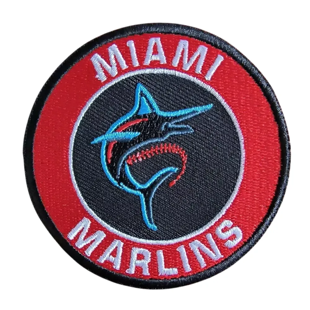 Miami Marlins Fish Round Logo Embroidery Patch