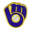 Milwaukee Brewers Glove Yellow/Blue Embroidery Iron-on Patch