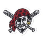 Pittsburgh Pirates "Pirates" Logo Red/White Embroidery Iron-on Patch