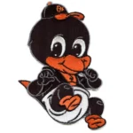 Baltimore Orioles Bird Baby Mascot Black/Orange Patch