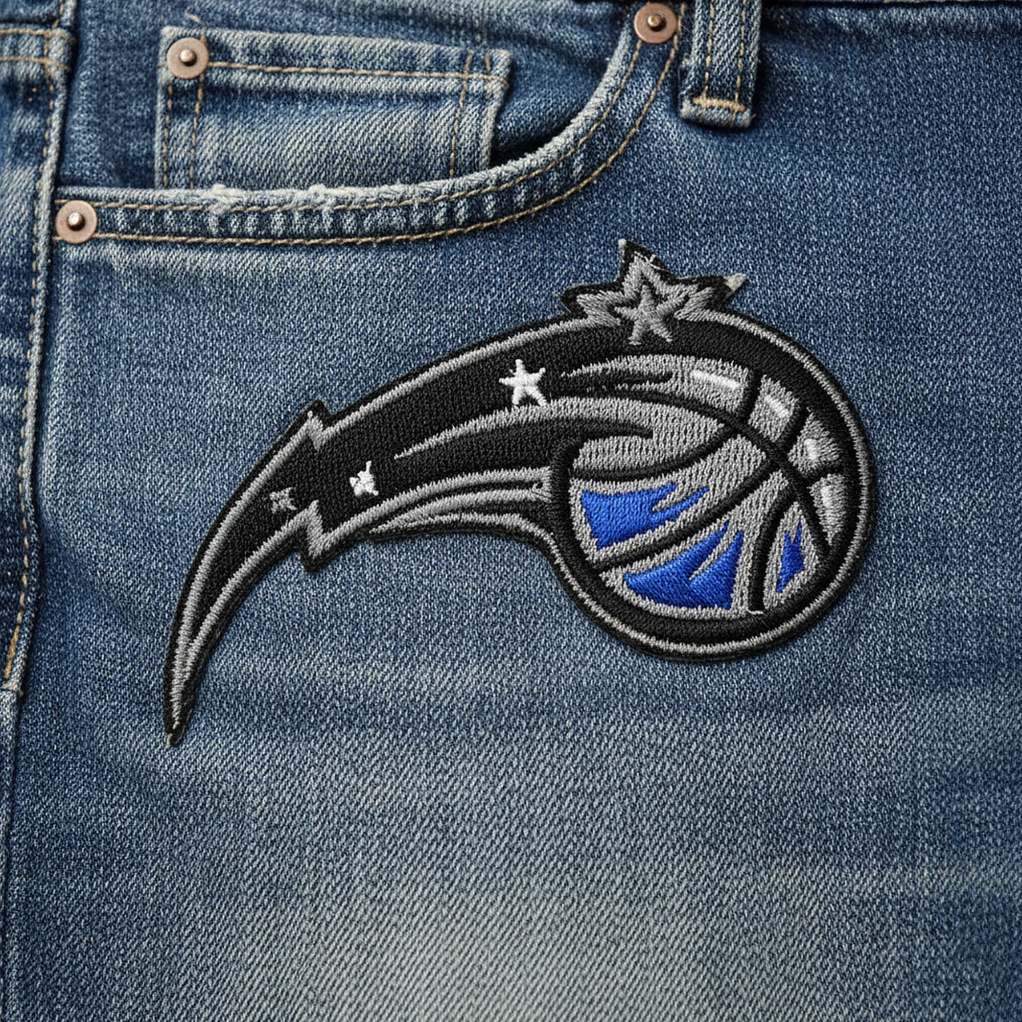 Orlando magic ball symbol denim jeans patch