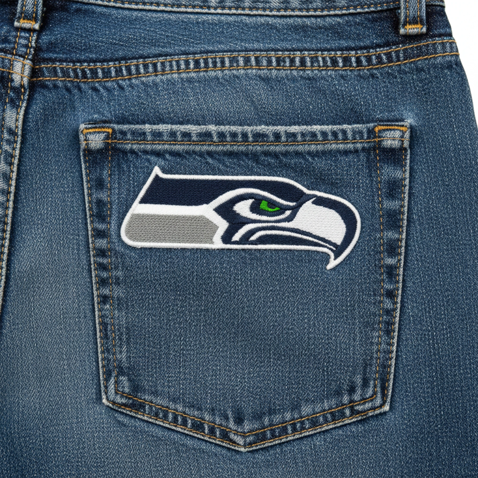 Seattle Seahawks Eagle Head Team Logo denim jeans patch