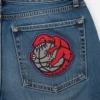 Toronto raptors dino bite basketball denim jeans patch