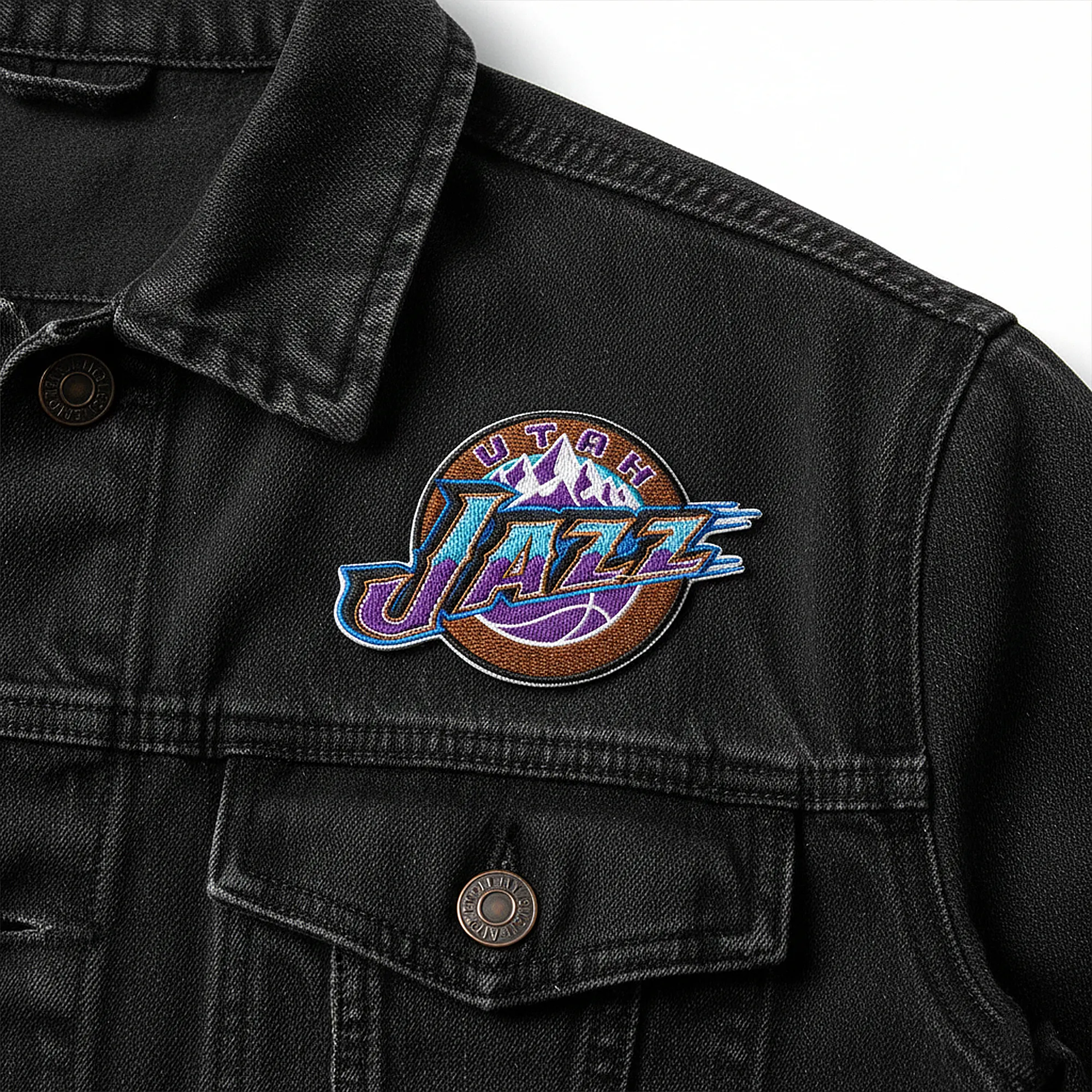 Utah jazz logo retro denim jacket patch