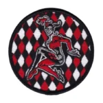 Harley Quinn Jester Diamond Background Round Patch
