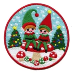 Christmas Elves Holiday Mushrooms Patch