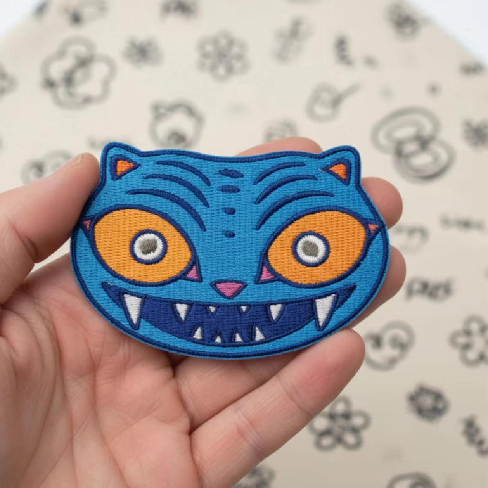 Derpy Blue Tiger Emnbroidered Patch