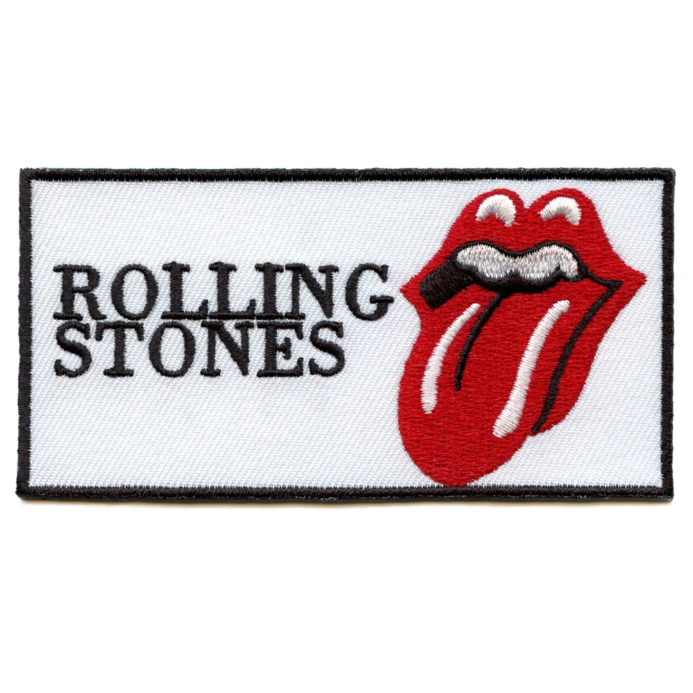 Rolling Stones 1975 Script Patch – Embroidered Iron-On, 4.5x1.25in, C&D Visionary