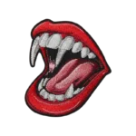 Vampire Fangs Red Lips Patch