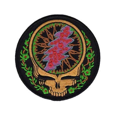 Grateful Dead Floral Steal Your Face Patch