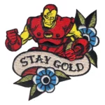 Iron Man "Stay Gold" Tattoo Style Patch
