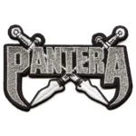 Pantera Crossed Daggers Silver Logo Patch