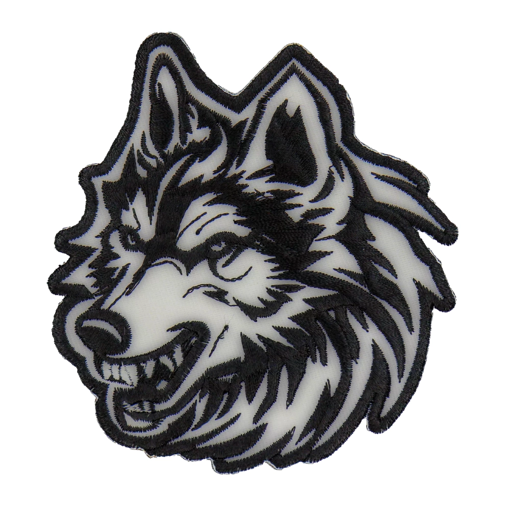 Wolf Head Embroidered Patch