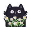 Black Cat with Daisies Patch
