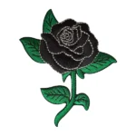Black Rose Flower Gothic Floral Patch