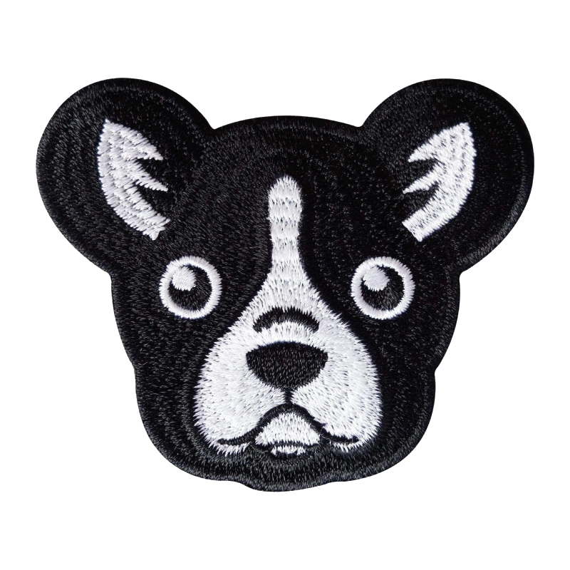 Boston Terrier Dog Head Patch