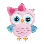 Cute Pink Owl Embroidered Patch