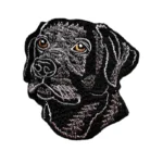 Dark Black Lab Embroidered Patch