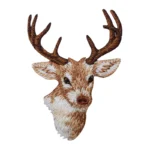 Buck Deer Head Brown Embroidered Patch