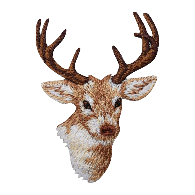Deer Head Embroidered Patch