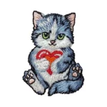 Fluffy Blue Tabby Heart Patch