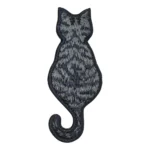 Grey Tabby Silhouette Embroidered Patch