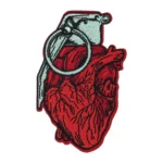Heart Grenade Embroidered Iron-On Patch