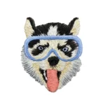 Husky with Goggles Embroidered Patch