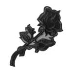 Black Rose Luxury Flower Embroidered Patch