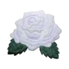 White Rose Embroidered Patch