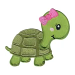 Kawaii Turtle with Pink Bow Patch