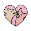 Kissing Cats Heart Patch
