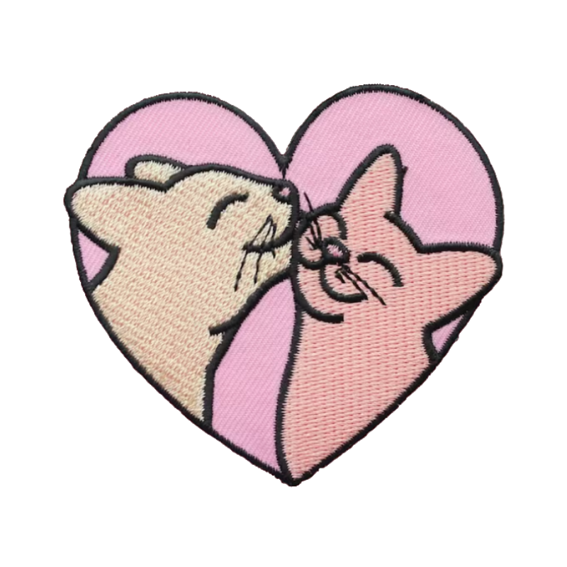 Kissing Cats Heart Patch