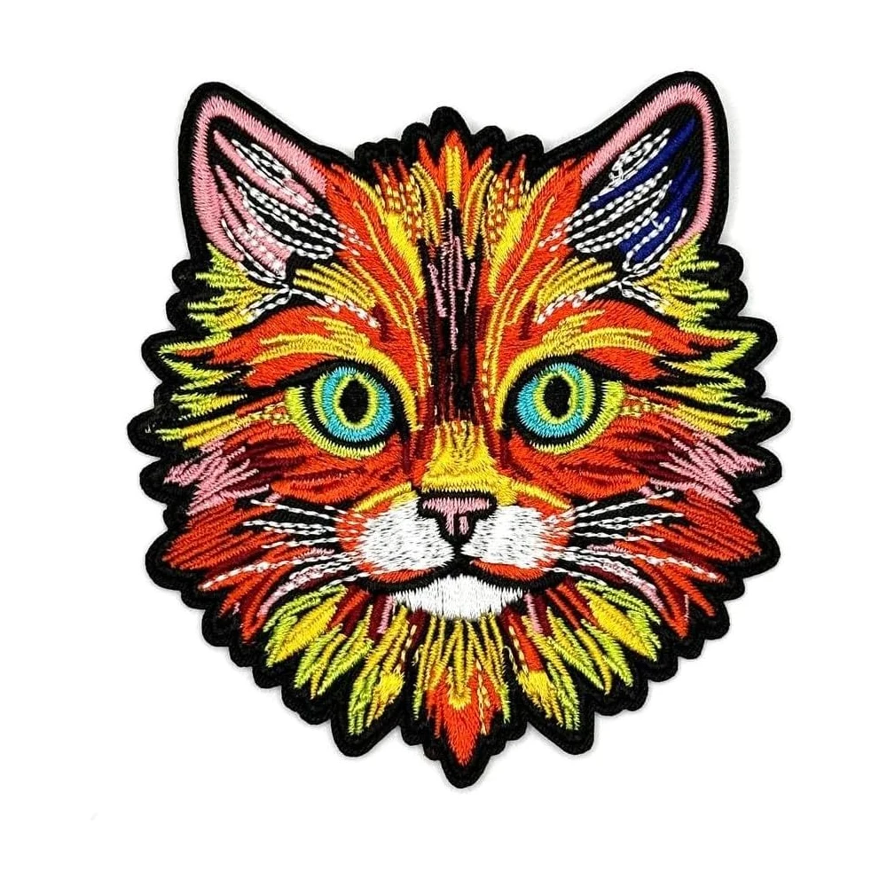 Prismatic Neon Cat Face Patch