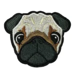 Pug Dog Face Embroidered Patch