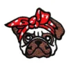 Pug with Red Bandana Patch