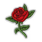 Red Rose Flower Embroidered Patch