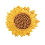 Sunflower Head Golden Yellow Embroidered Patch