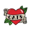 Tattoo Style CATS Heart Patch