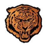 Tiger Head Orange/Black Embroidery Patch