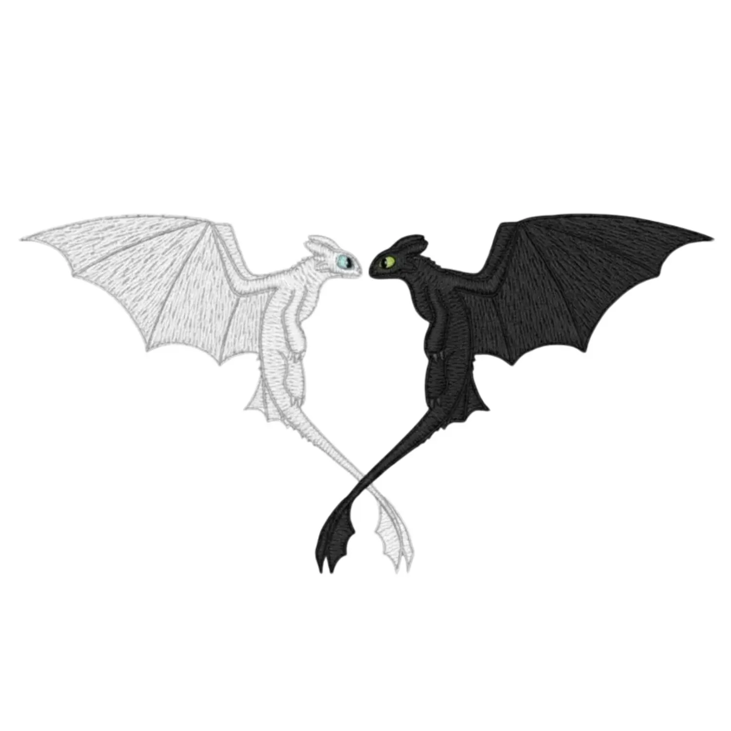 Toothless and Light Fury Heart Patch